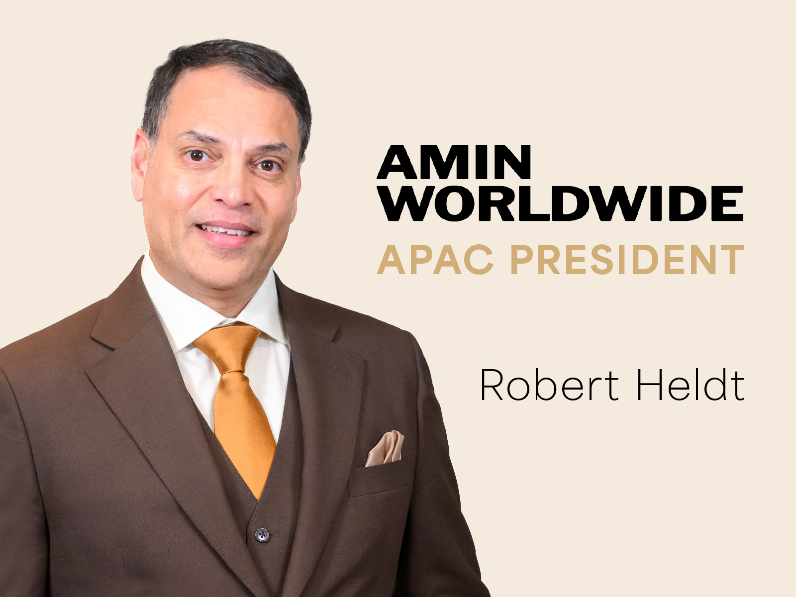 Robert Heldt Appointed as APAC President for AMIN Worldwide